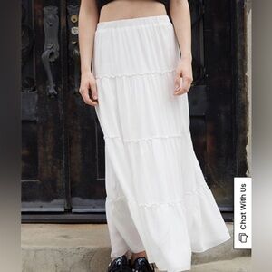 Elegant Brandy Melville White Maxi Skirt